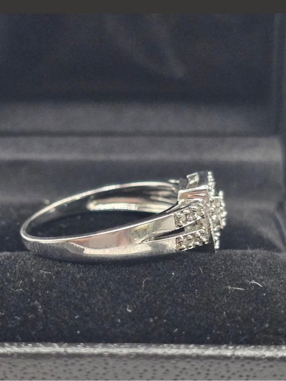 Vintage Square Halo Diamond Ring - Sz7 - Picture 7 of 17